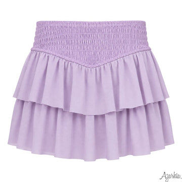 Smocked Mesh Skort Lavender