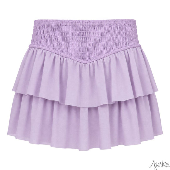 Smocked Mesh Skort Lavender