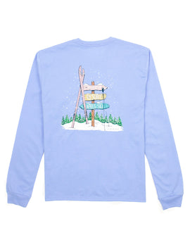 Girl's Ski Directions Light Blue Tee