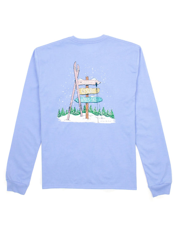 Girl's Ski Directions Light Blue Tee