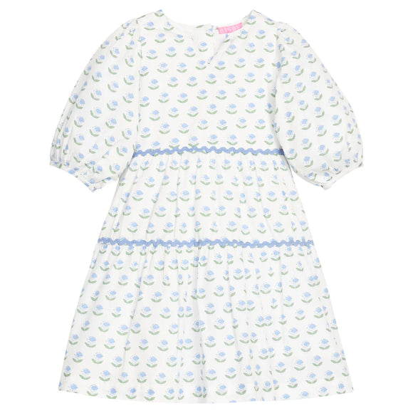 Madaket Dress - Blue Tulip Block Print
