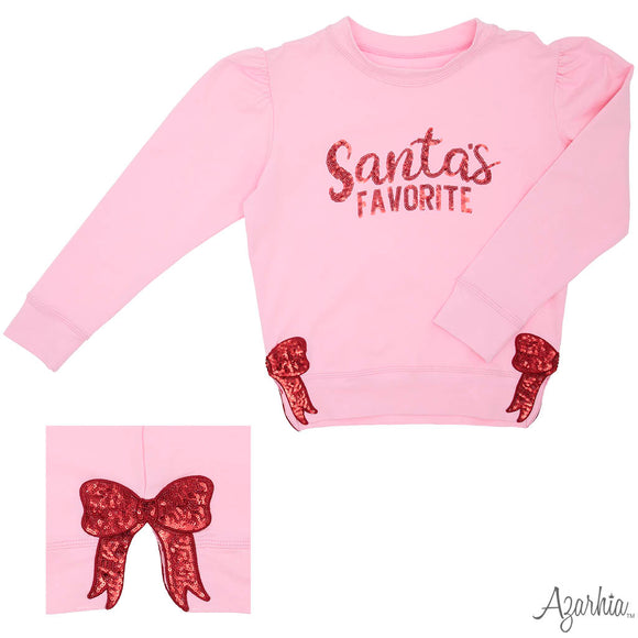 Santa's Favorite in Sequin on Pink Holly