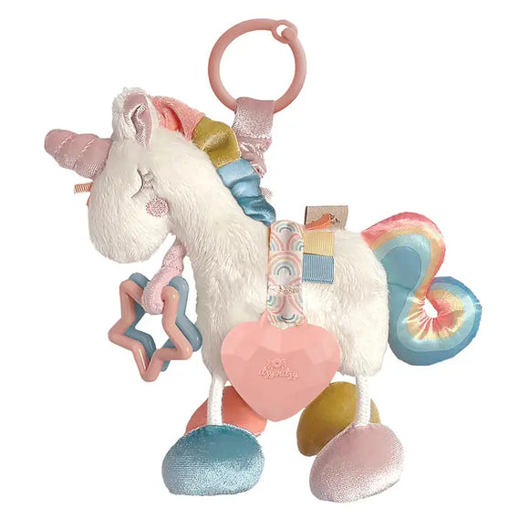Itzy Friends Link & Love-Activity Plush with Teether Toy-Unicorn