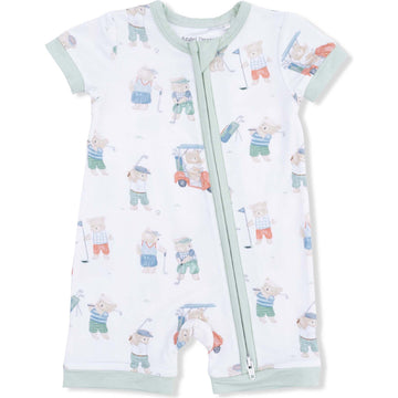 Golfing Teddy Bears - Shortie 2 Way Zipper Romper