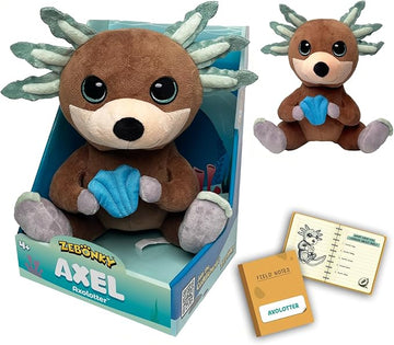 Zebonky Axel Axolotter – 12” Soft & Cuddly Plush Axolotl and Otter Hybrid Animal for Kids