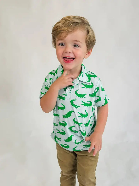 SS Polo Shirt - Blue Alligators