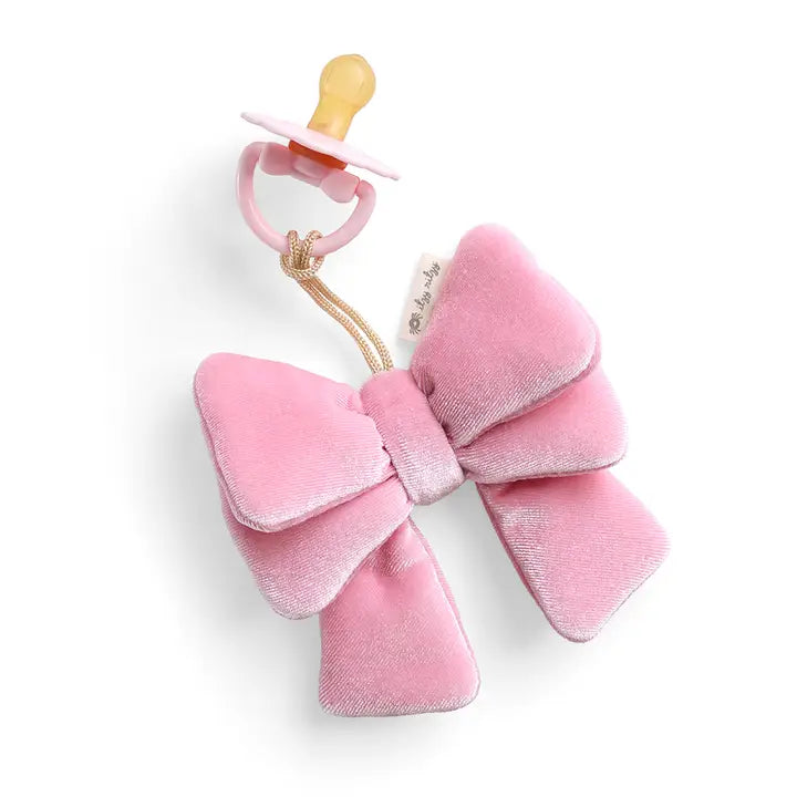 Bitzy Pal Natural Rubber Pacifier & Plush - Bow