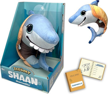 Zebonky Shaan Sharmadillo – 12” Soft Plush Shark and Armadillo Hybrid Animal for Kids