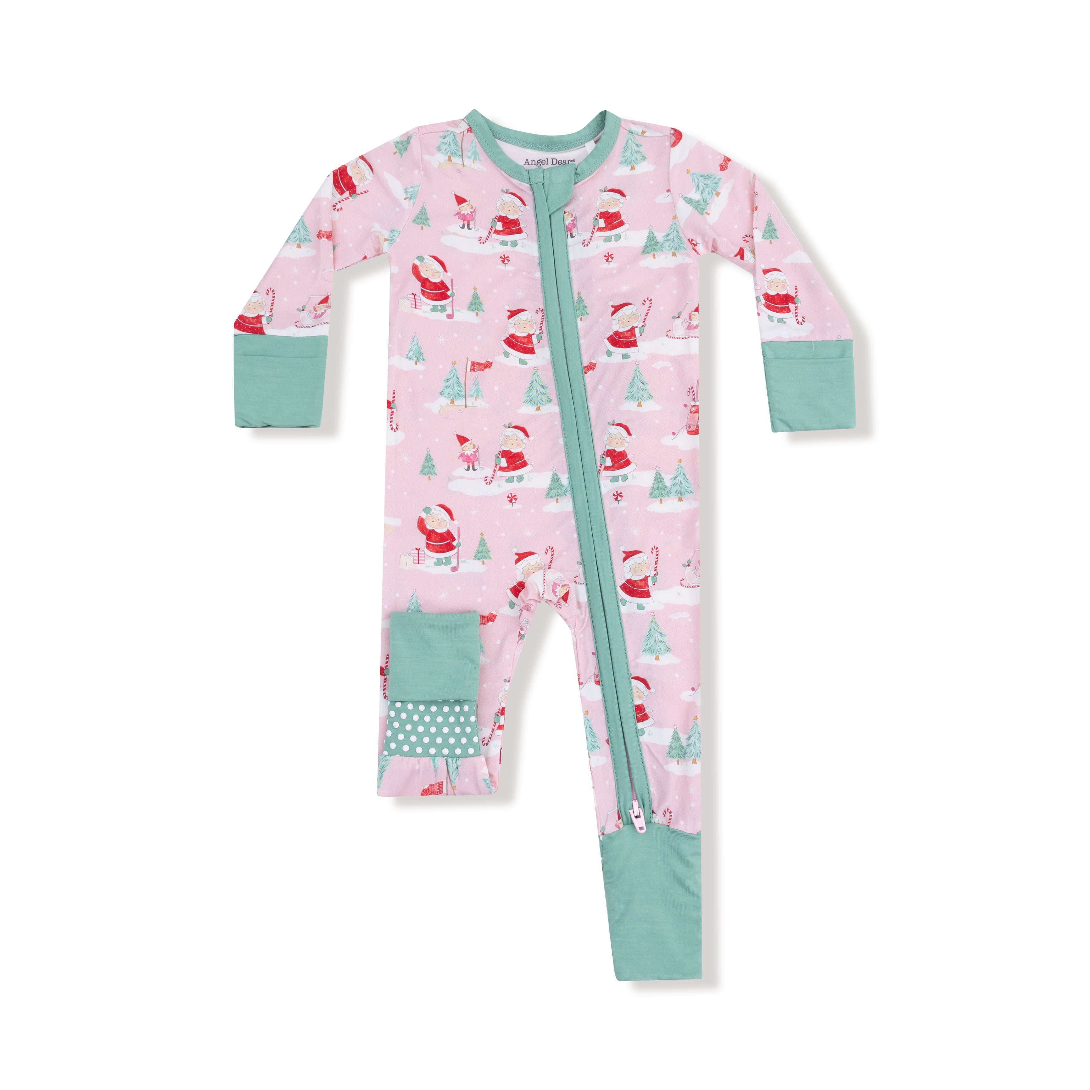 Golfing Mrs. Claus And Elves - 2 Way Zipper Romper