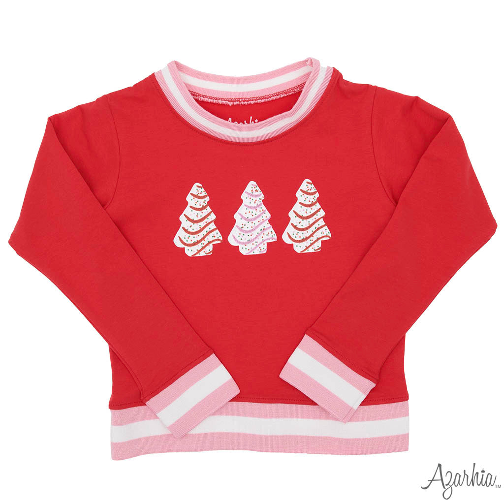 Confetti Cake in Glitter on Red Crew Sweatshirt