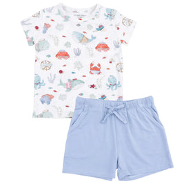 Sailor Sea Creatures - Crew Neck Tee with Casual Short
