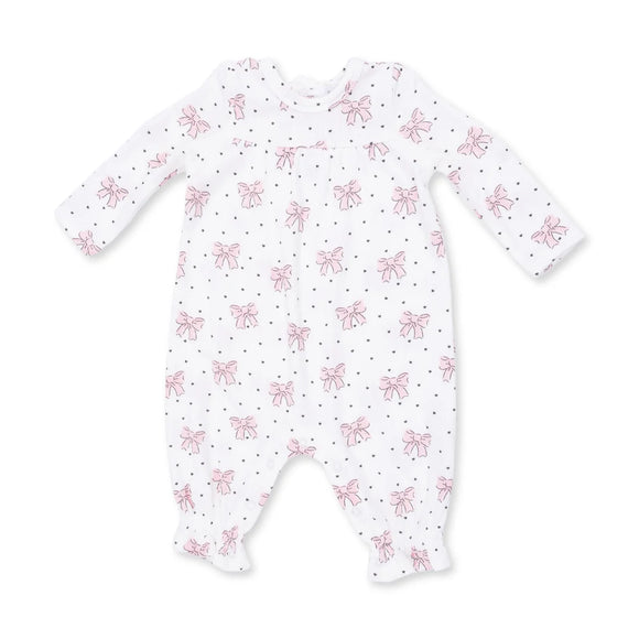 Bows And Hearts Cuffed Sleeve Romper
