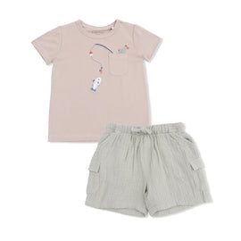 Gone Fishing, Crew Neck Tee with Cargo Short