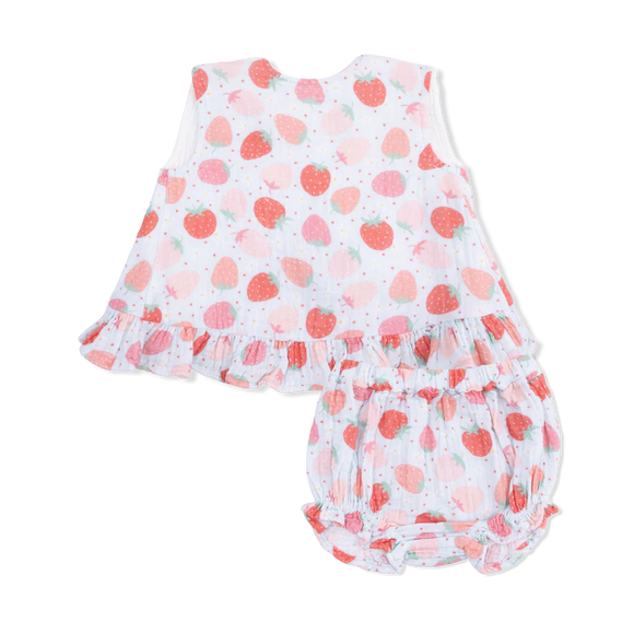Strawberry Bliss Ruffle Back Top & Bloomer