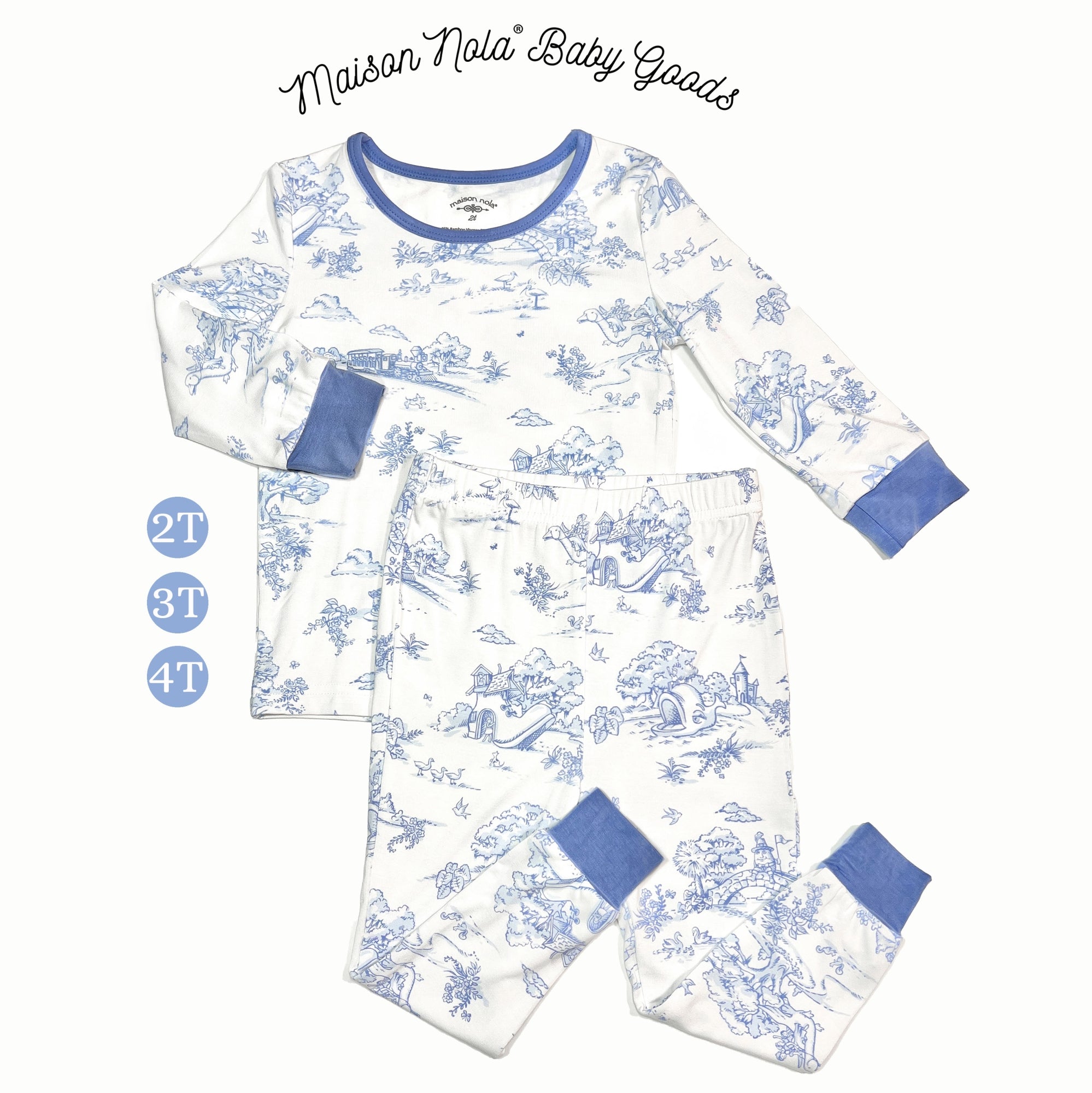 Storyland Toile Pajama Set - Blue