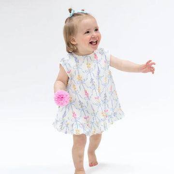 Ribbon Bouquets - Ruffle Back Top And Bloomer - 0