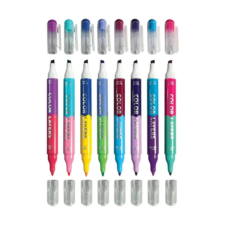 Color Layers Double-Ended Layering Markers- Set of 8 - 0