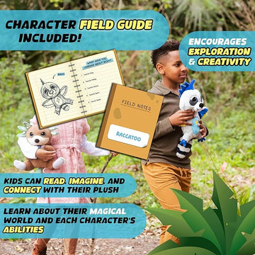 Zebonky Ricky Raccatoo – 12” Soft Plush Raccoon and Cockatoo Hybrid Animal for Kids - 0