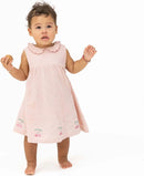 Solid Muslin Lotus Petal Collar Dress Set-2