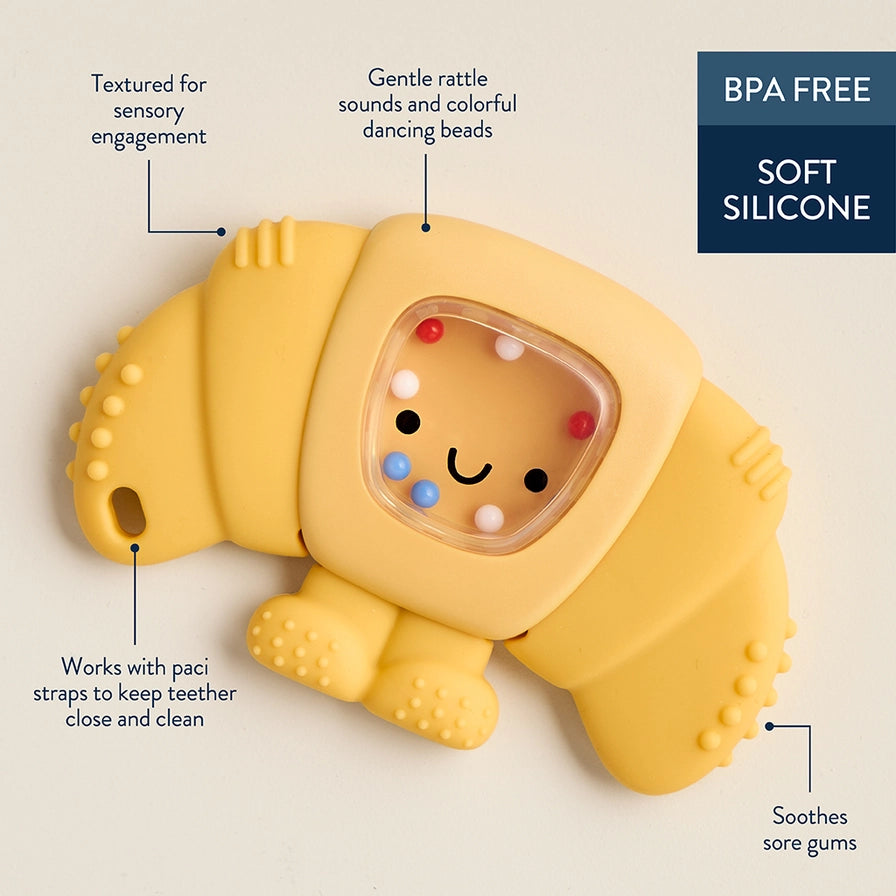 Sweetie Shake Plus™ - Teething + Rattle Toy - Croissant - 0