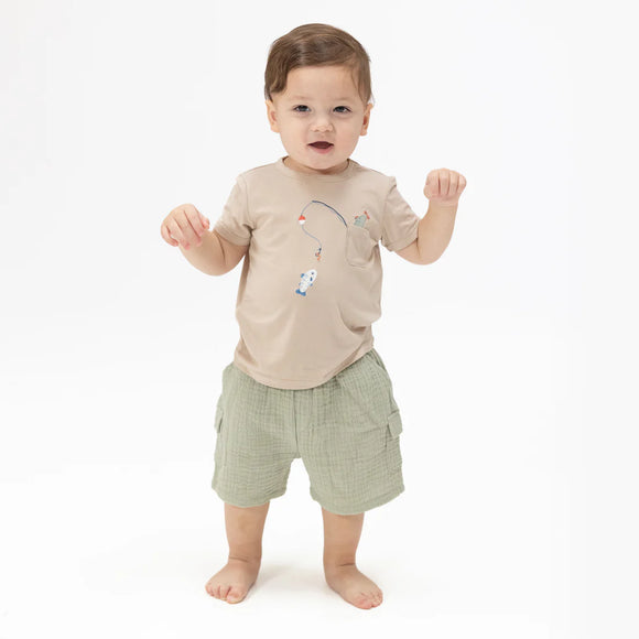 Gone Fishing, Crew Neck Tee with Cargo Short