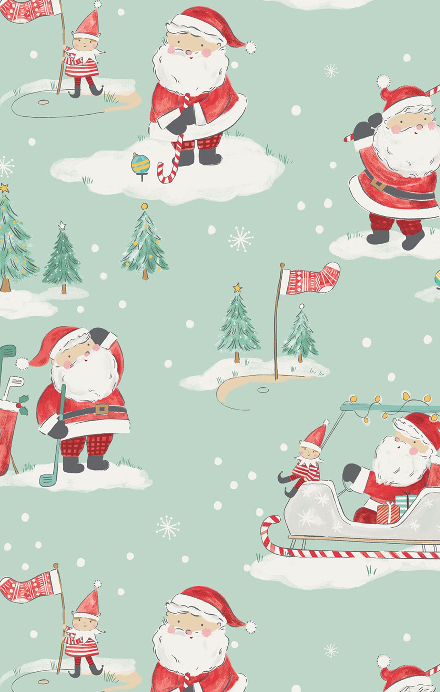 Golfing Santa And Elves - 2 Way Zipper Romper - 0