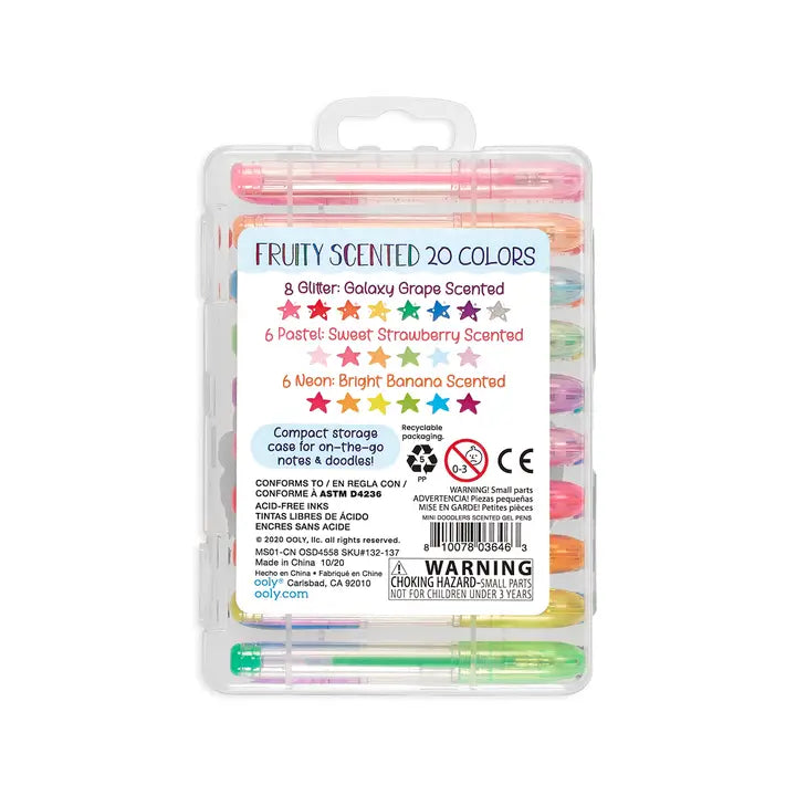 Mini Doodlers Fruity Scented Gel Pens - Set of 20 - 0