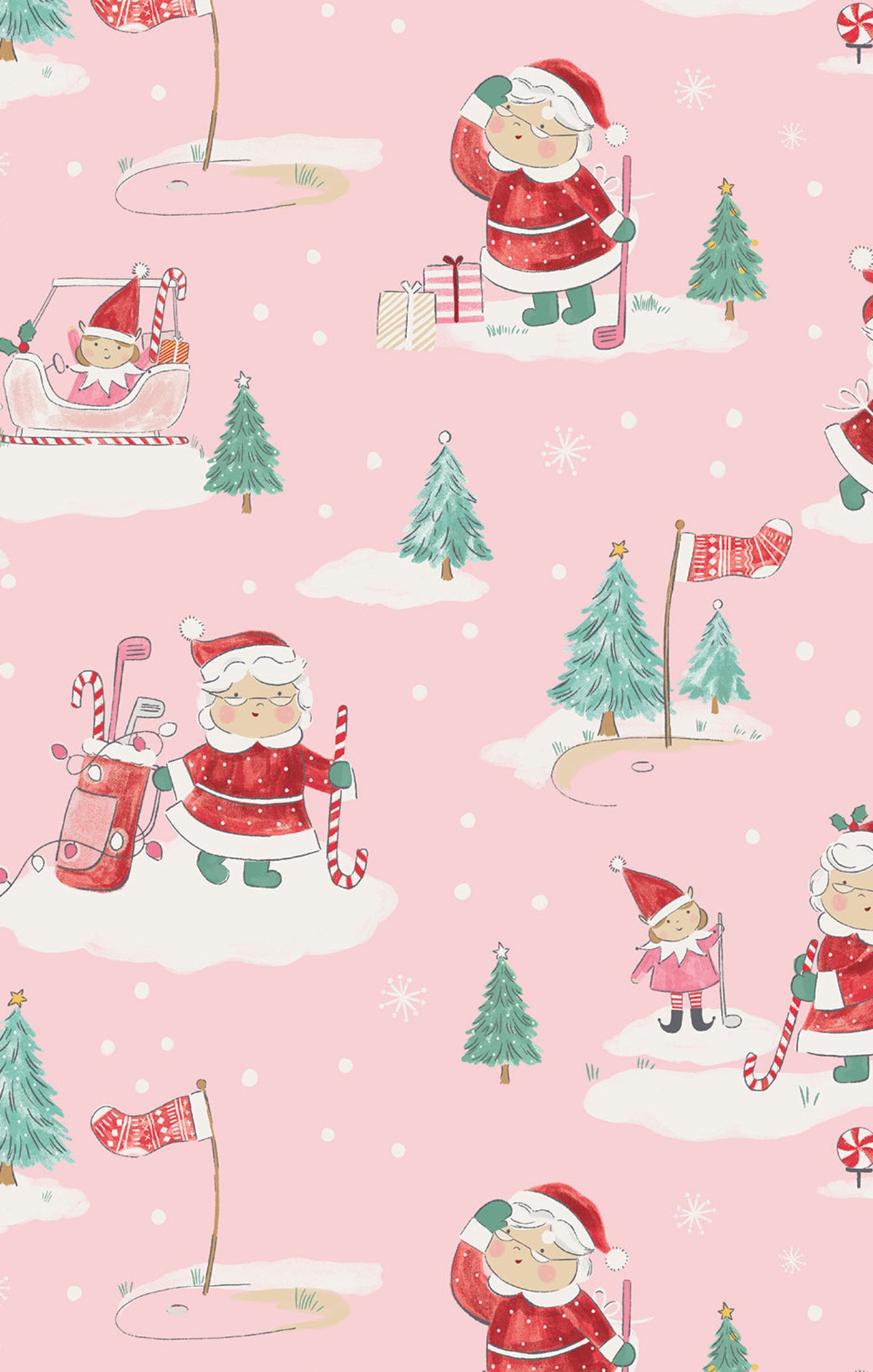 Golfing Mrs. Claus And Elves - 2 Way Zipper Romper - 0