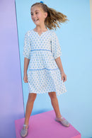 Madaket Dress - Blue Tulip Block Print-2