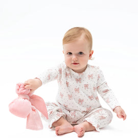 Bows And Hearts Cuffed Sleeve Romper - 0