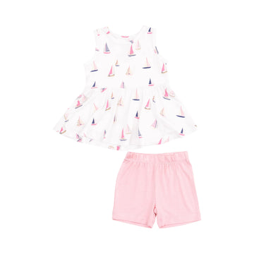 Sailboats Pink Top and Short