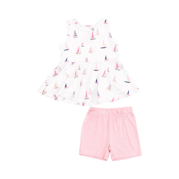 Sailboats Pink Top and Short