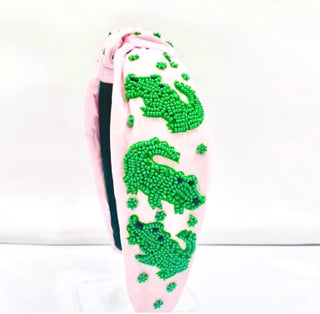 Pink Alligator Headband
