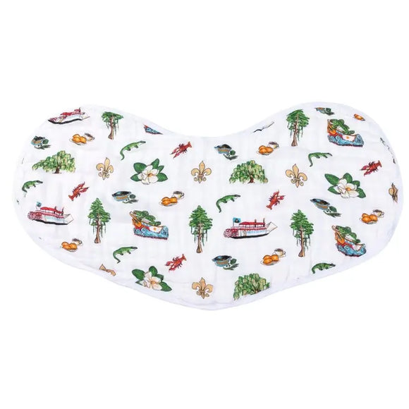 2-in-1 Burp Cloth and Bib: Louisiana