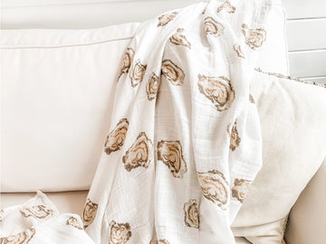 AW, SHUCKS! Oyster Muslin Swaddle - 0