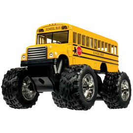 Monster School Bus, Pull Back Action, Die-Cast - 0