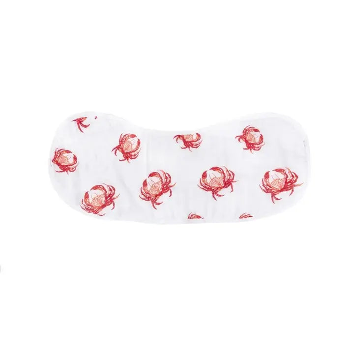 Pink Crab 2-in-1 Burp Cloth and Bib - 0