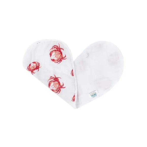 Pink Crab 2-in-1 Burp Cloth and Bib