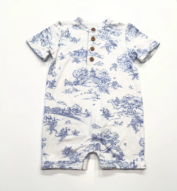 Maison Nola Storyland Toile Bamboo Romper | Blue