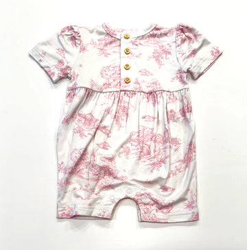 Maison Nola Storyland Toile Bamboo Romper | Pink