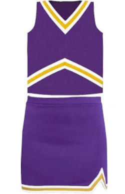 Shimmer Cheer Suit in Purple & Gold Game Day