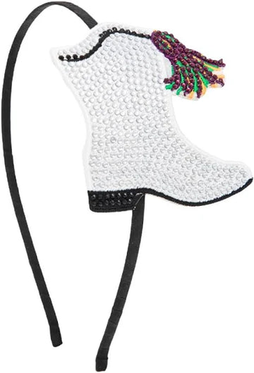 Mardi Gras Marching Boot Rhinestone Headband