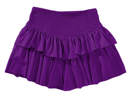 Smocked Mesh Skort Purple