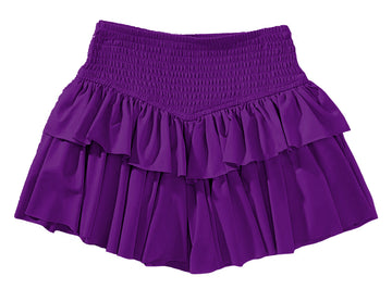 Smocked Mesh Skort Purple