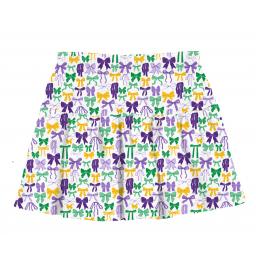 Mardi Gras Bows Gathered Skort
