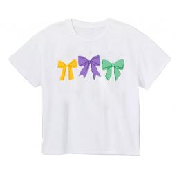 Bows Screen Print White Boxy Tee