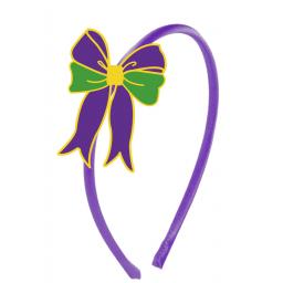 Mardi Gras Rhinestone Bow Headband