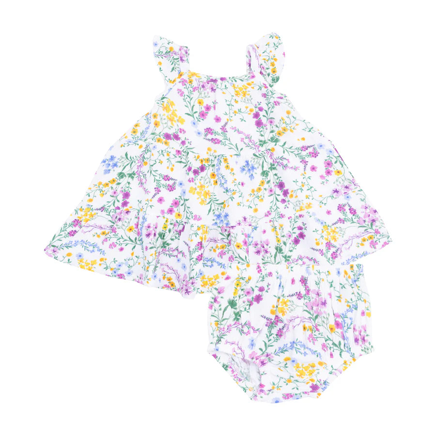 Cottage Climbing Floral Twirly Sundress & Diaper Cover