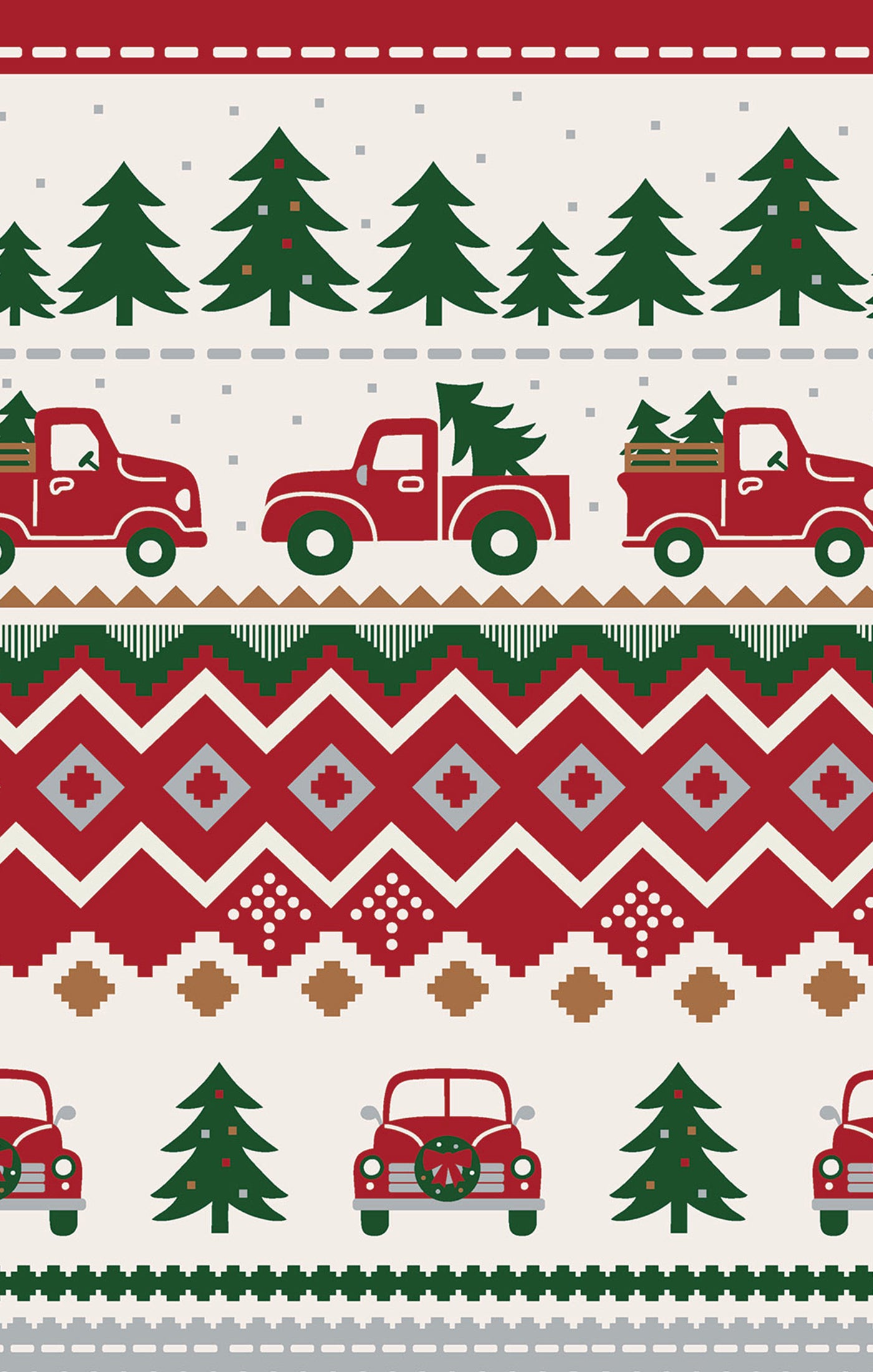 Red Truck Fair Isle - L/s Loungewear Set - 0