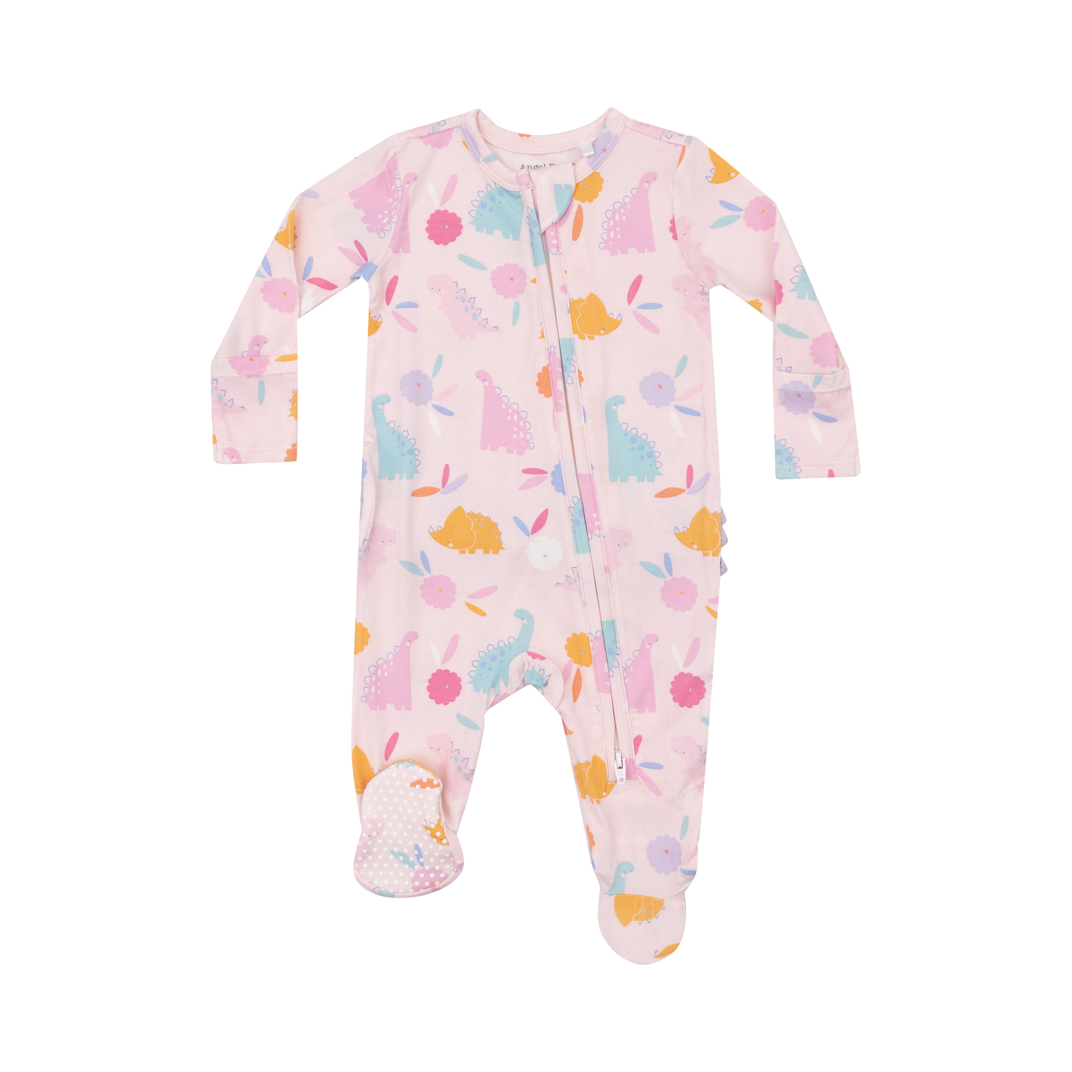 Floral Dinos Ruffle Footie